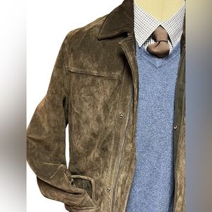 Banana Republic Chocolate Brown Heavy Suede Coat